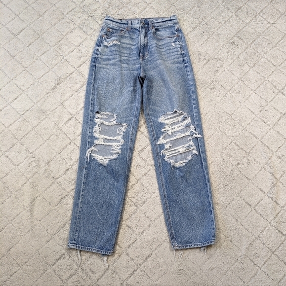 American Eagle Outfitters Denim - American Eagle Jeans Women's 2 Short Blue Med. Wash Highest Waist Baggy Straight